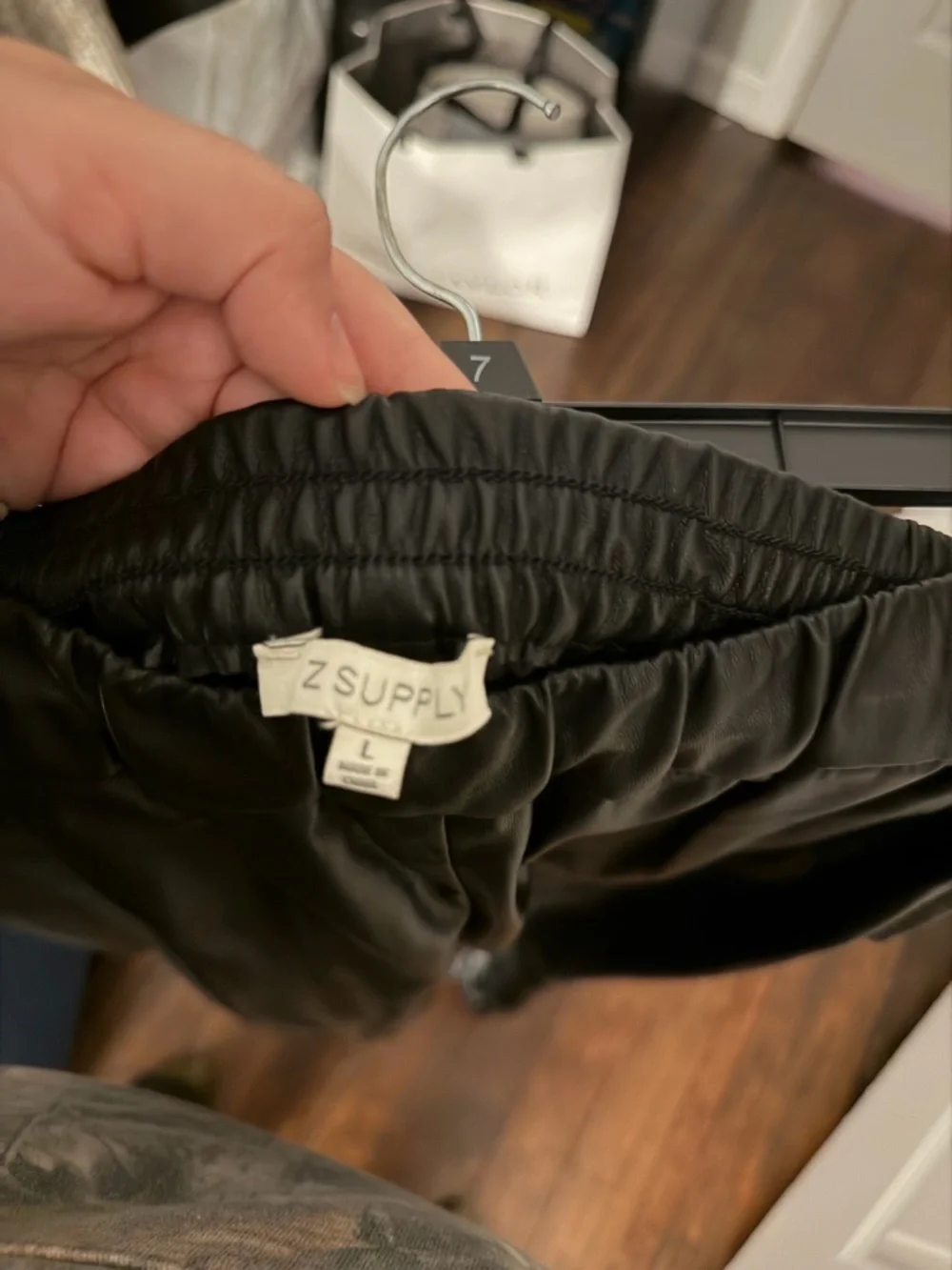 Z Supply Black Faux Leather Joggers - Picture 4 of 4